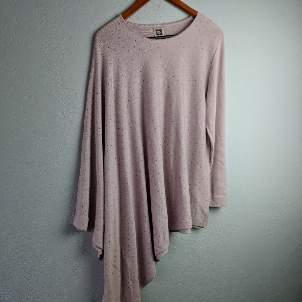 Anne Klein One Sleeve Poncho Light Pink Top